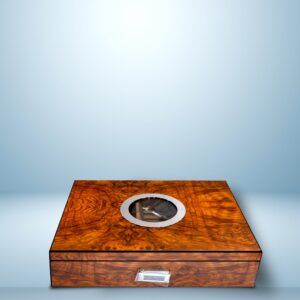 Burl Veneer Humidor With Glass Window