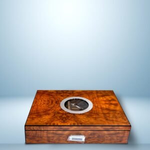 Burl Veneer Humidor With Glass Window