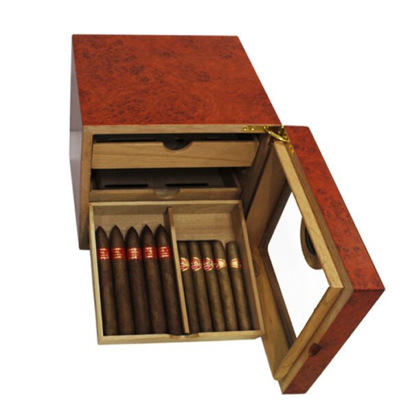 Glass Front Humidor with 4 Trays