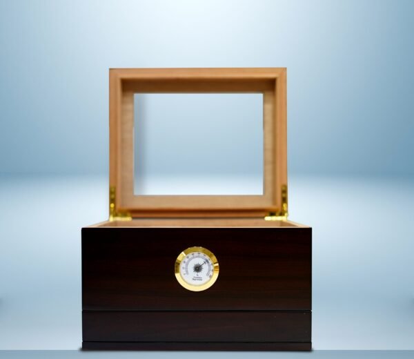 Glass Top Humidor with Tray and Drawer