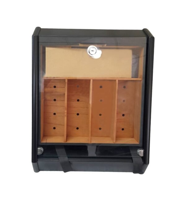 Glass Top Humidor -Black