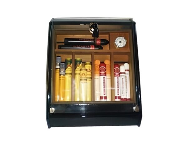 Glass Top Humidor -Black