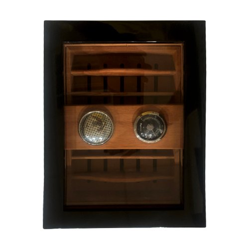 Black Glass Top Humidor