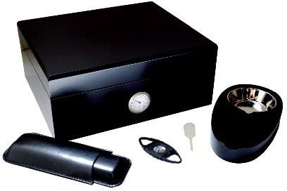 Black Humidor Set