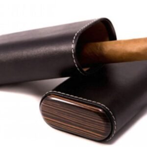 Ebony Leather Cigar Case