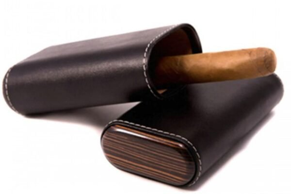 Ebony Leather Cigar Case
