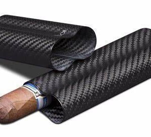 Carbon Fiber Cigar Case 2 fingers - Black
