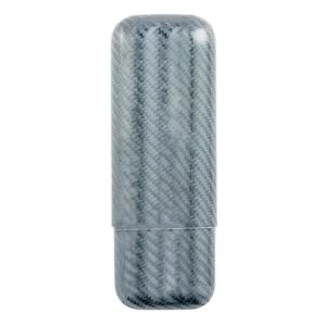 Carbon Fiber Cigar Case 2 fingers - Silver