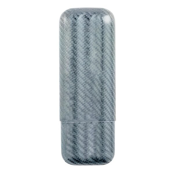 Carbon Fiber Cigar Case 2 fingers - Silver