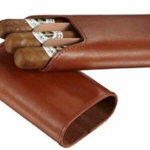 Smooth Tan Leather Cigar Case
